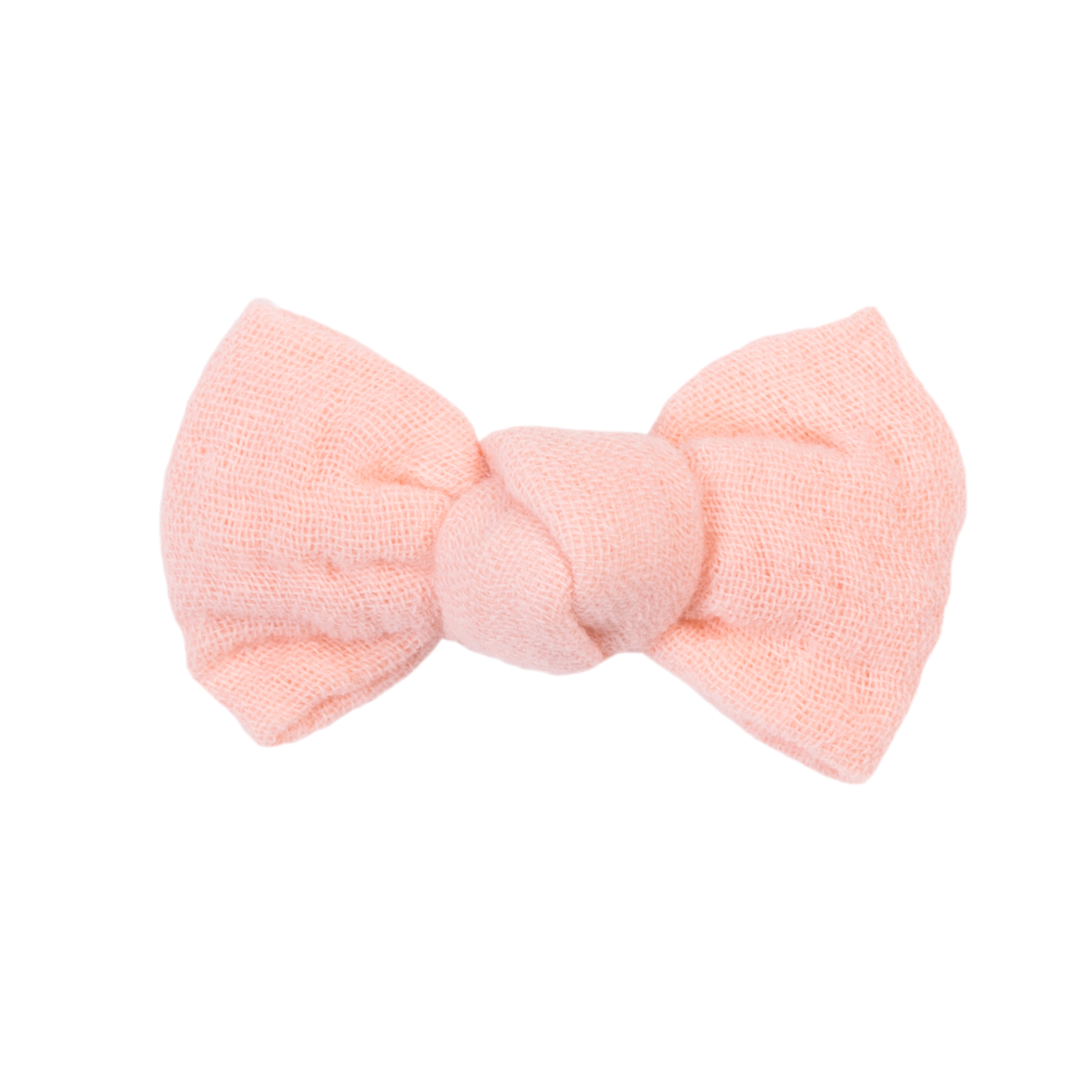 Barrette Petit Noeud Gaze Rose
