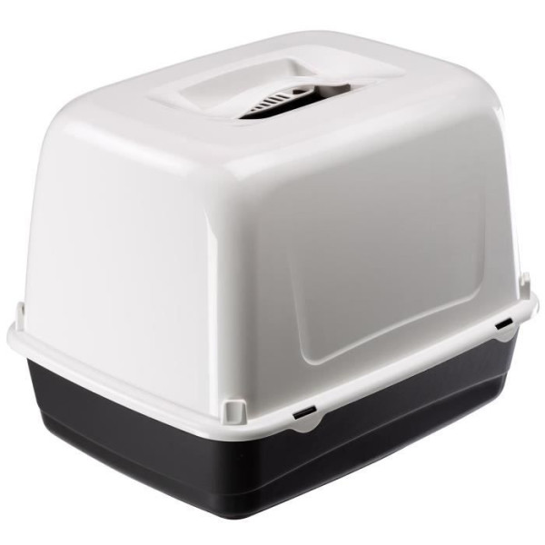 Maison de toilette pour chat clear cat 10 - plastique - filtre a charbon actif - porte -