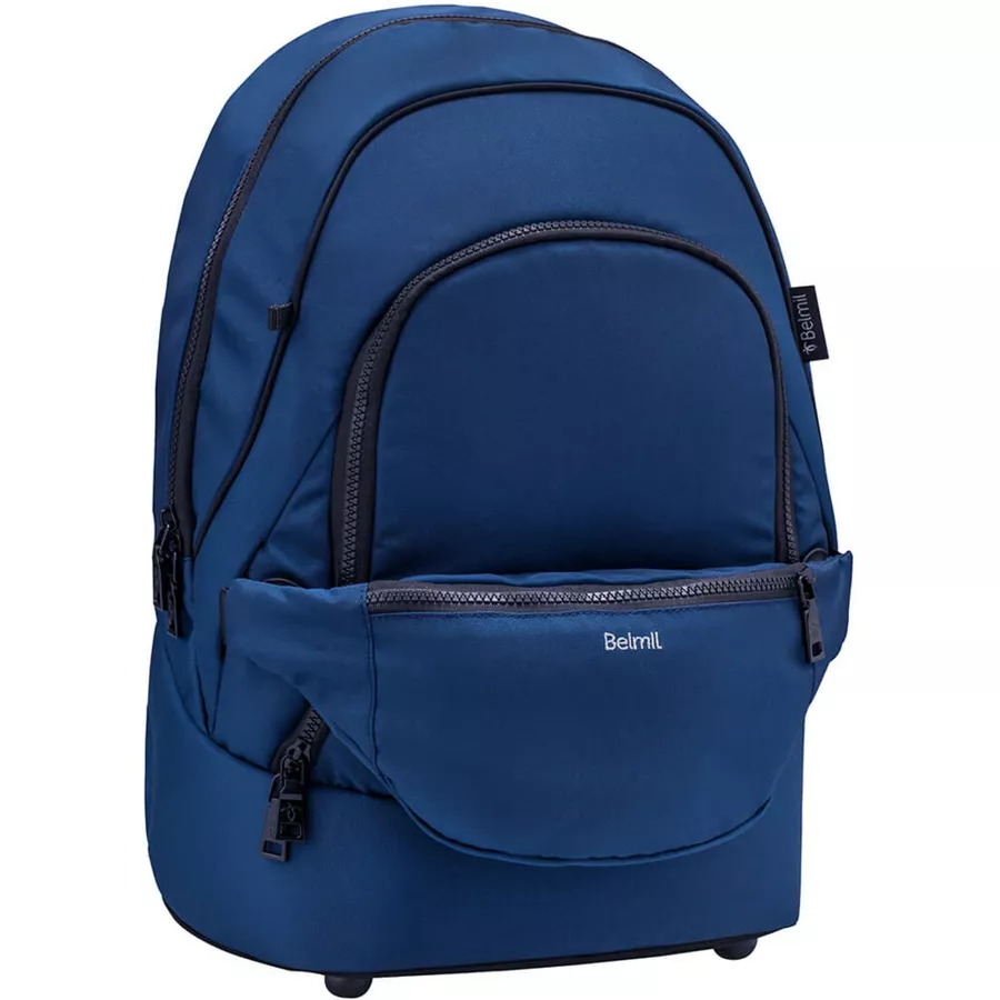 Belmil Schulrucksack 2-IN-1 Schulrucksack & Gürteltasche Navy Blue