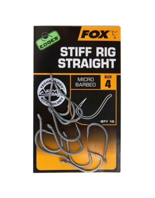 Fox Edges Armapoint Stiff Rig Straight 10 stuks - Haken