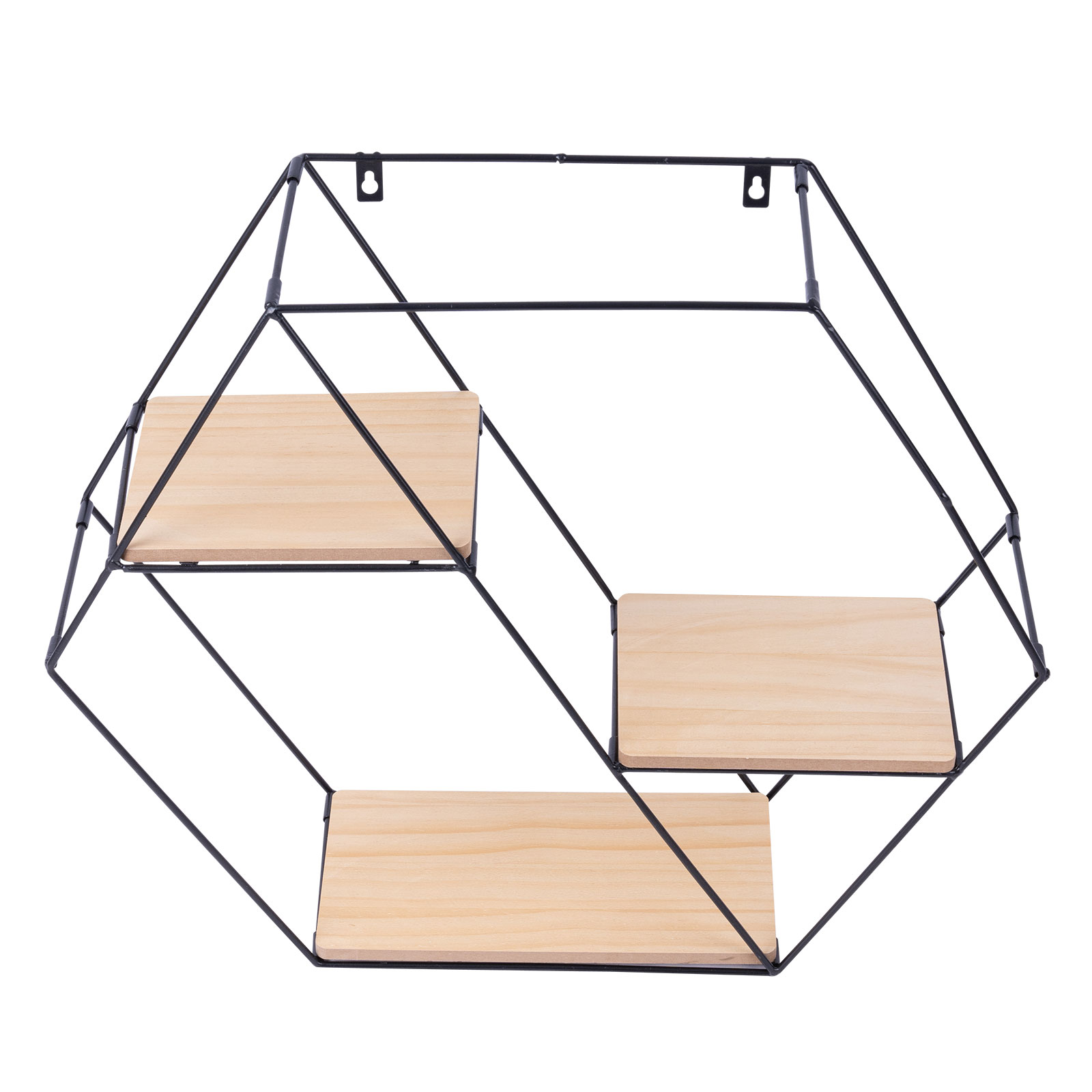 Wandregal - schwarz-natur - 58 cm