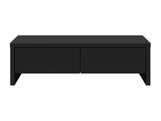 Support de moniteur avec tiroirs noir bois d'ingénierie