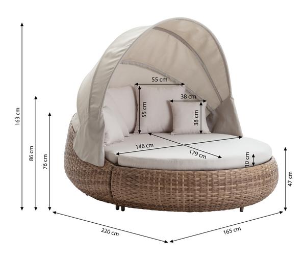 Dehner Daybed Tulum, ca. B179/H163/T220 cm