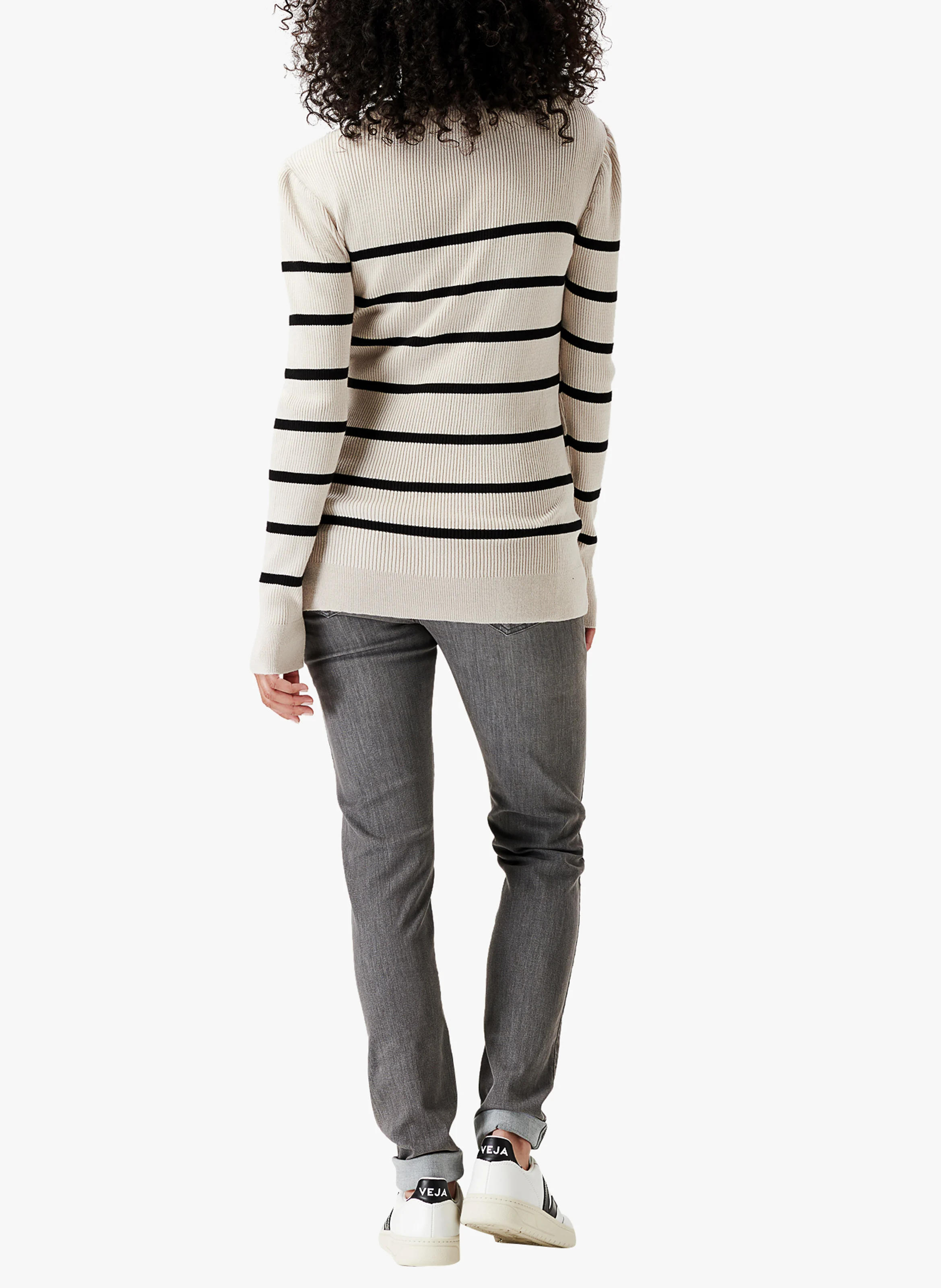PIOCHE - Pull de grossesse à rayures | Beige