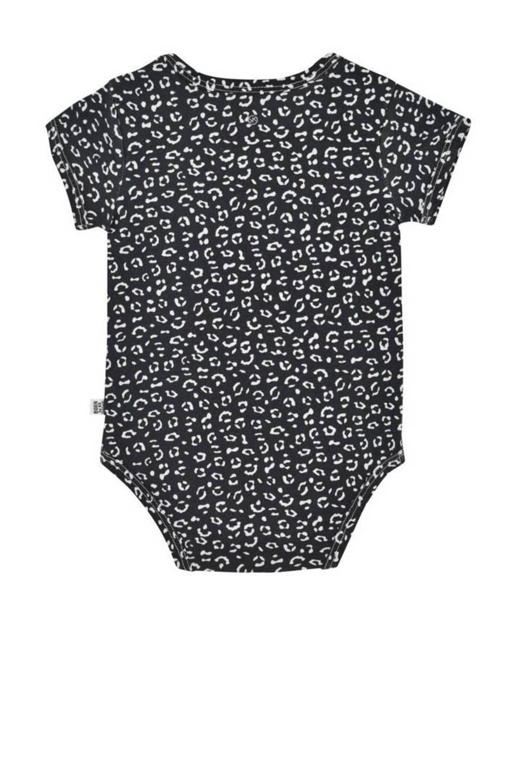 Born by Kiddo United romper antraciet/wit