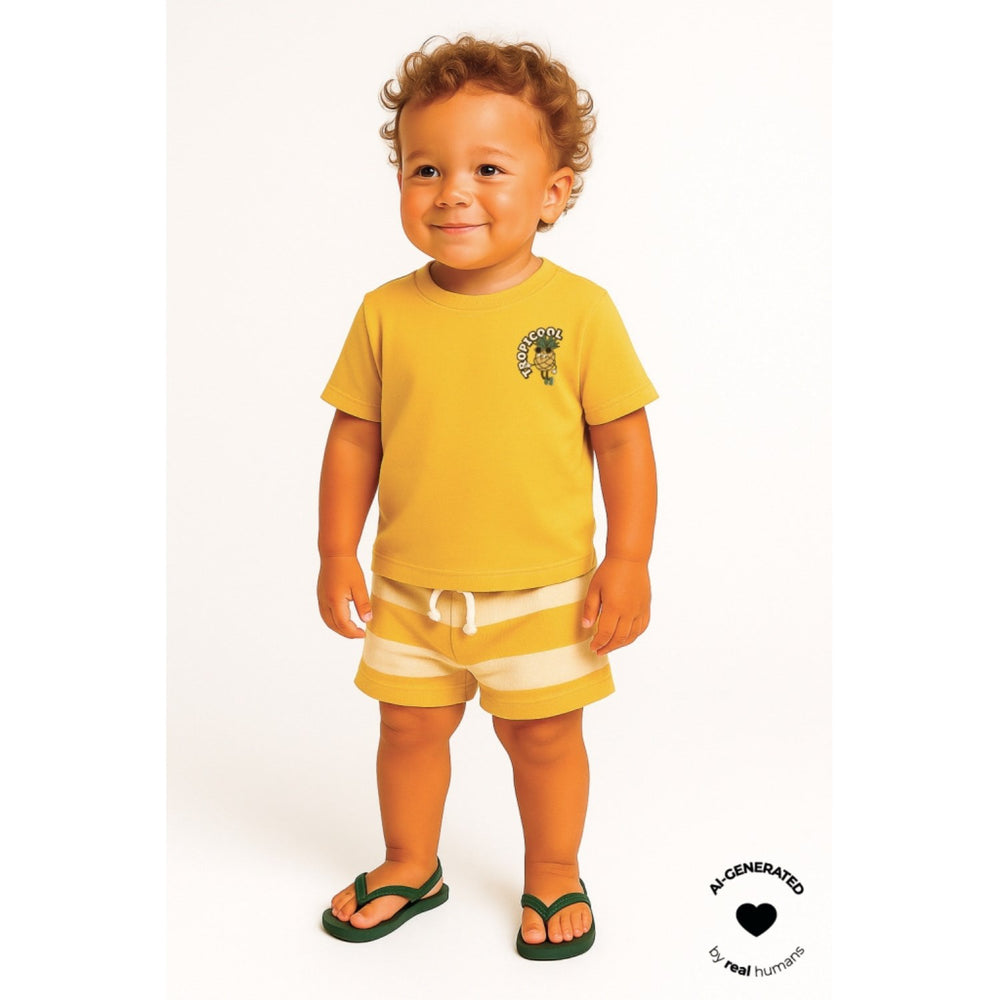 Køb THE NEW Siblings Cream Gold Striped Tnsttrevor Jersey Shorts