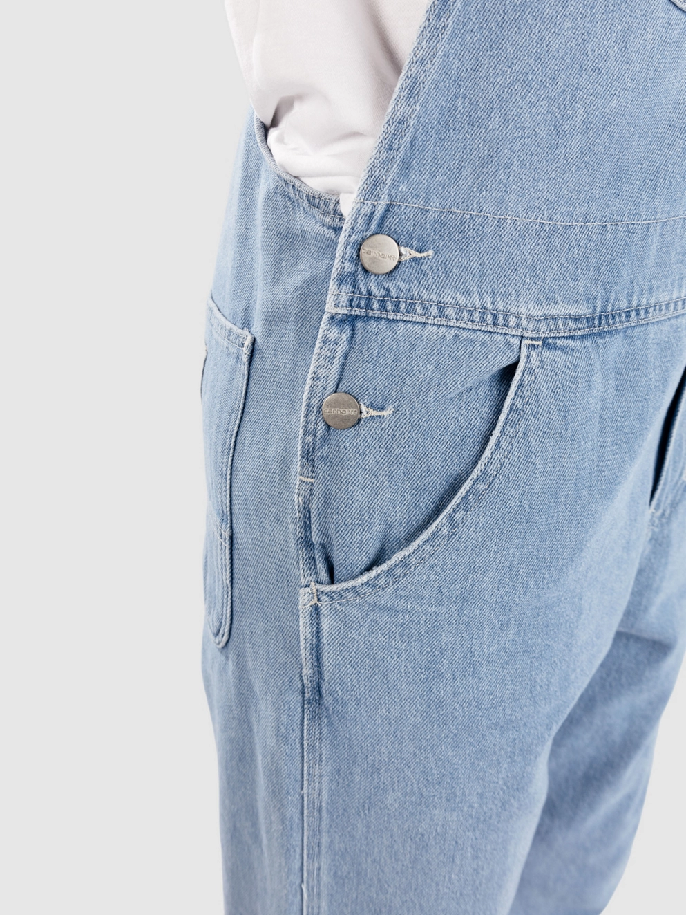 Carhartt WIP Bib Overall Straight Dungaree Jeans stone bleached blue