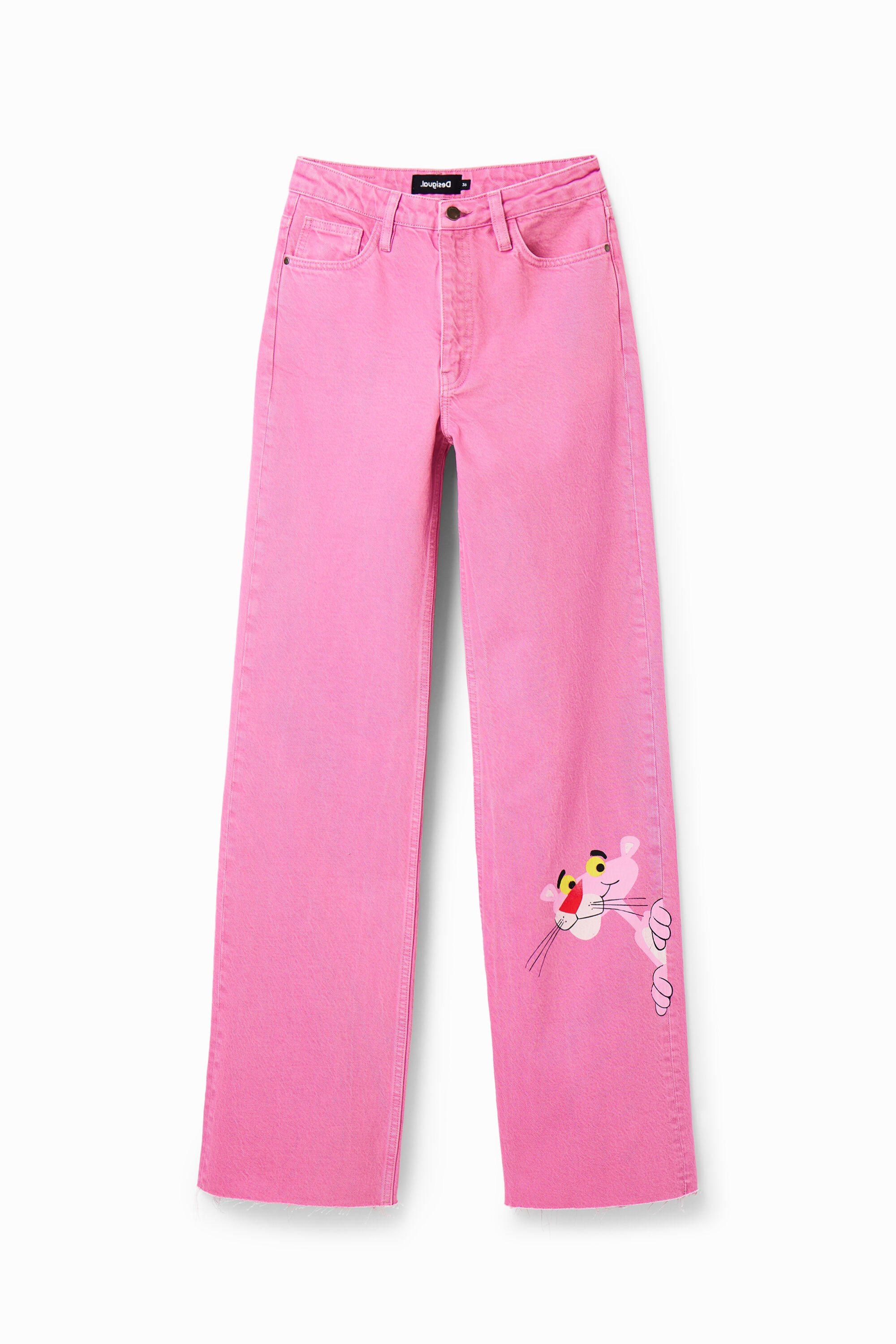 Jean wide leg Panthère rose