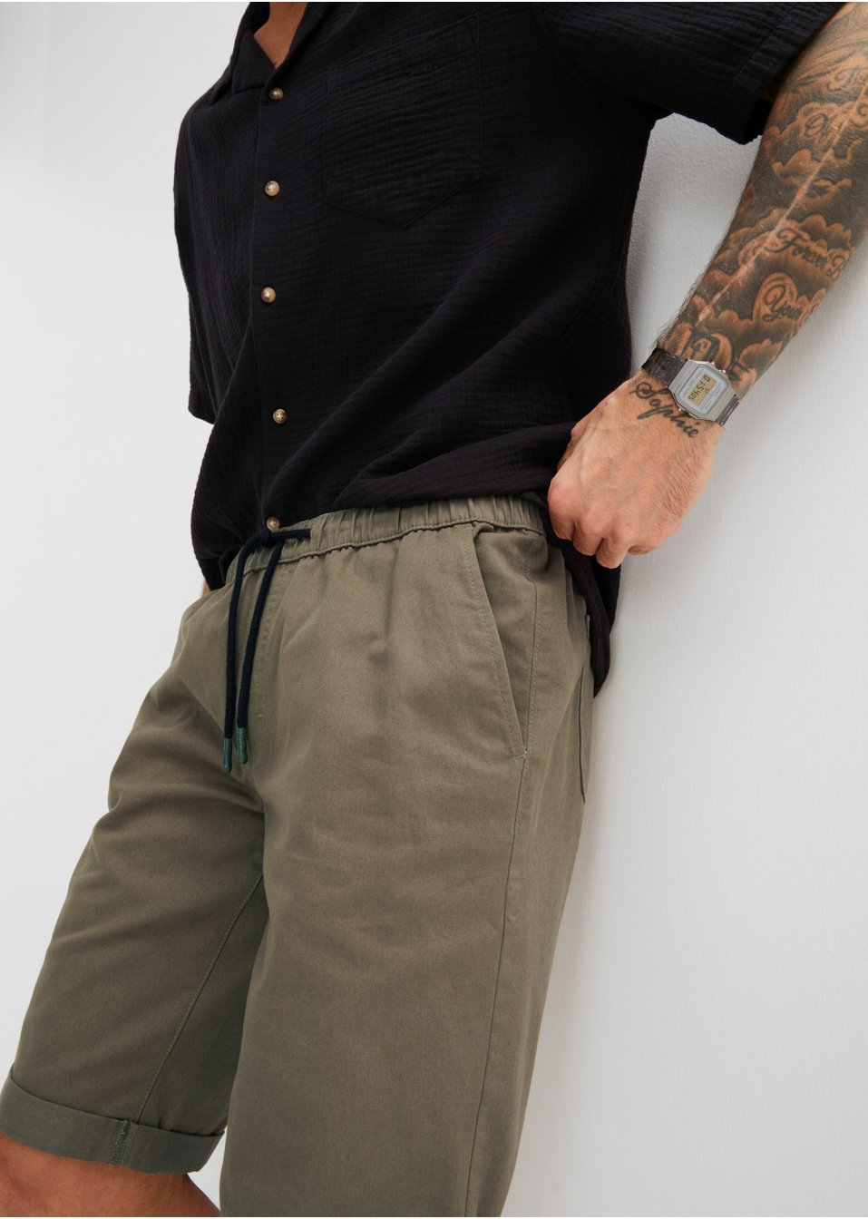 Bermuda à taille extensible, Regular Fit
