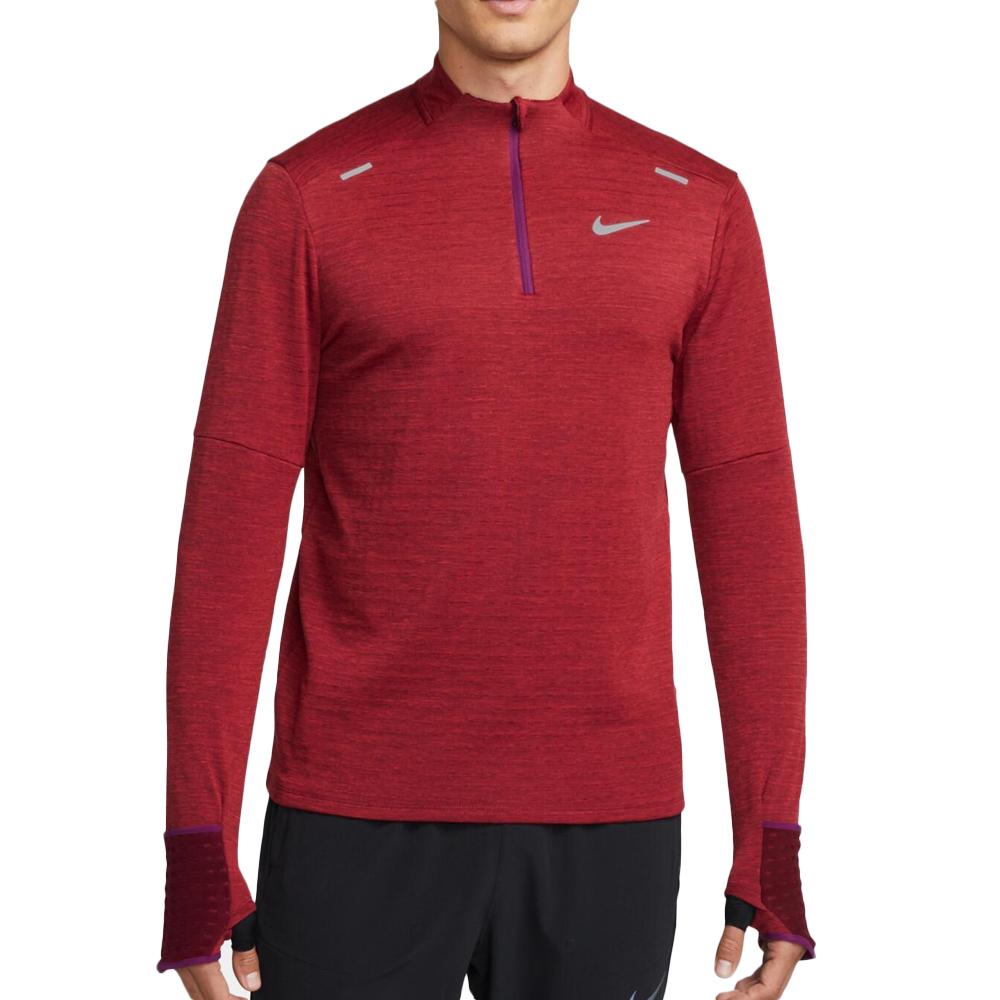 Nike T-shirt Manches Longues Rouge Homme Nike Elmnt 610
