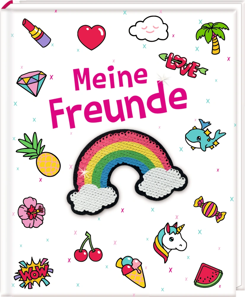 Freundebuch – Funny Patches mit Wende-Pailletten