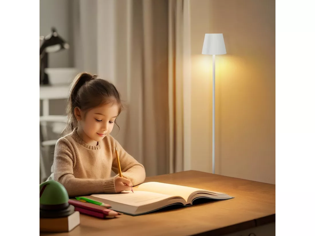 NETTLIFE LED Lampadaire Noir Moderne Dimmable 125cm 3 températures de couleur USB Salon