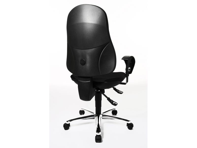 Topstar Bürostuhl Support Syncro Deluxe, Schwarz Bequemer Bandscheiben-Drehstuhl