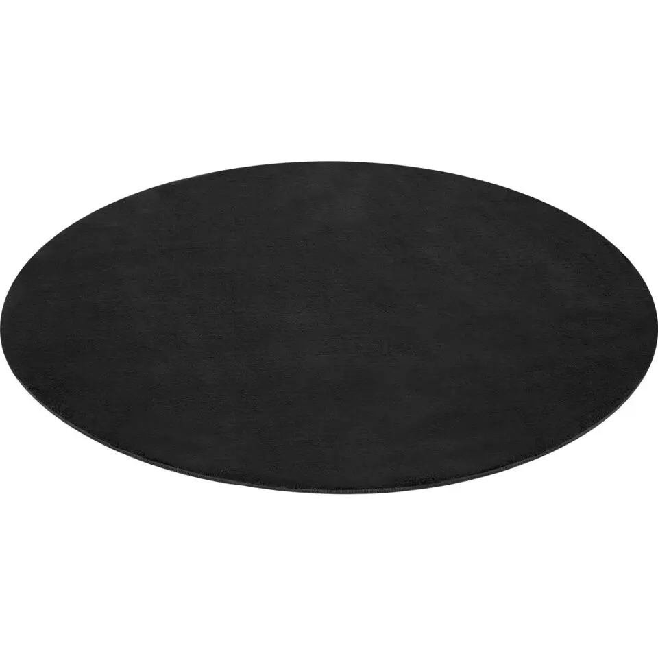 tectake® Kortpolig vloerkleed Soft Zone Ø 120 cm - Zwart