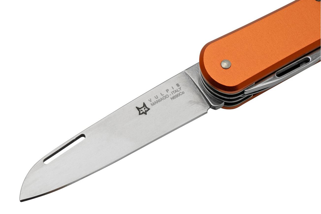 FOX Vulpis 4-Tools FX-VP130-F4OR, N690Co, Aluminium Orange, Zwitsers zakmes