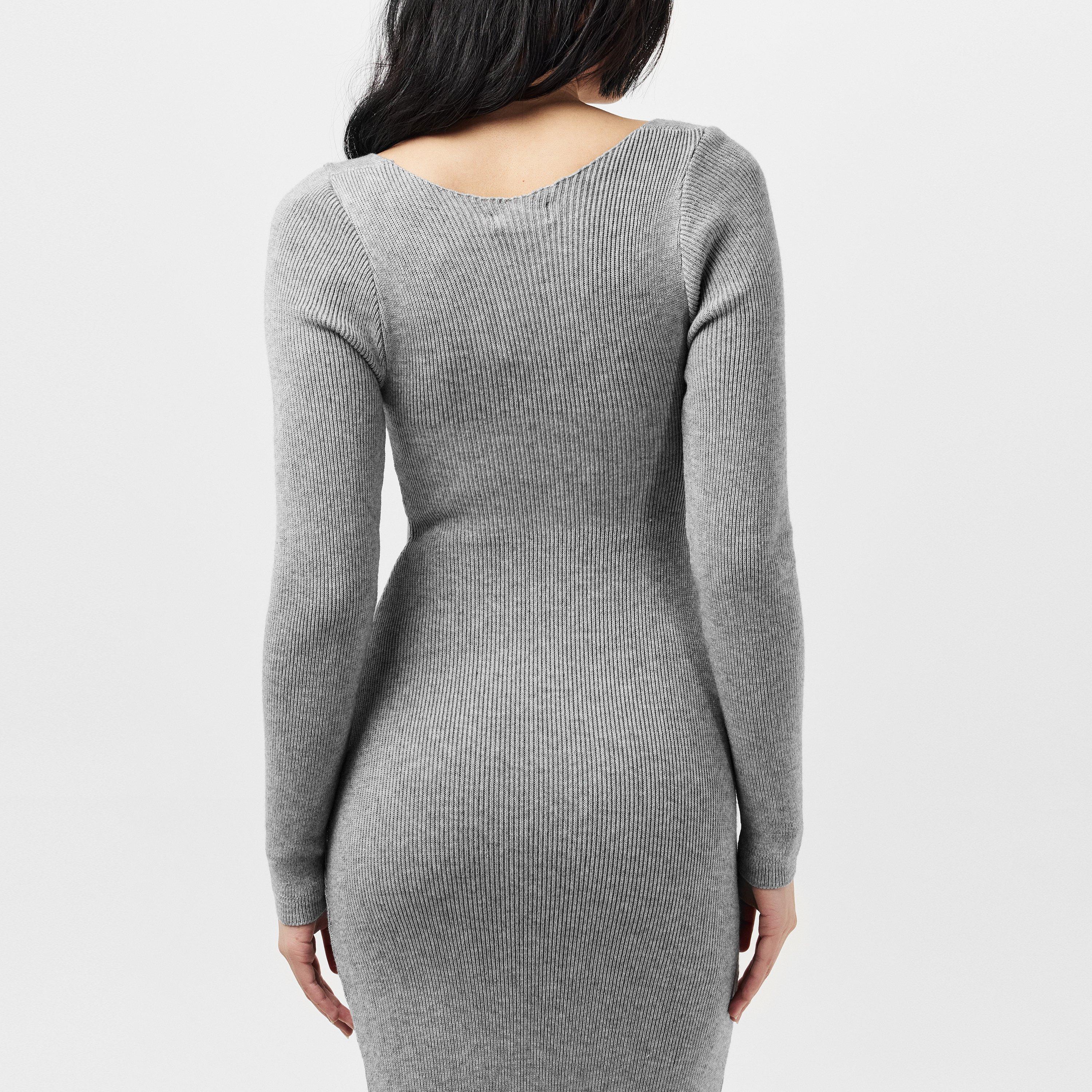 Missy Empire ME Knit Square Neck Midi Dress Womens