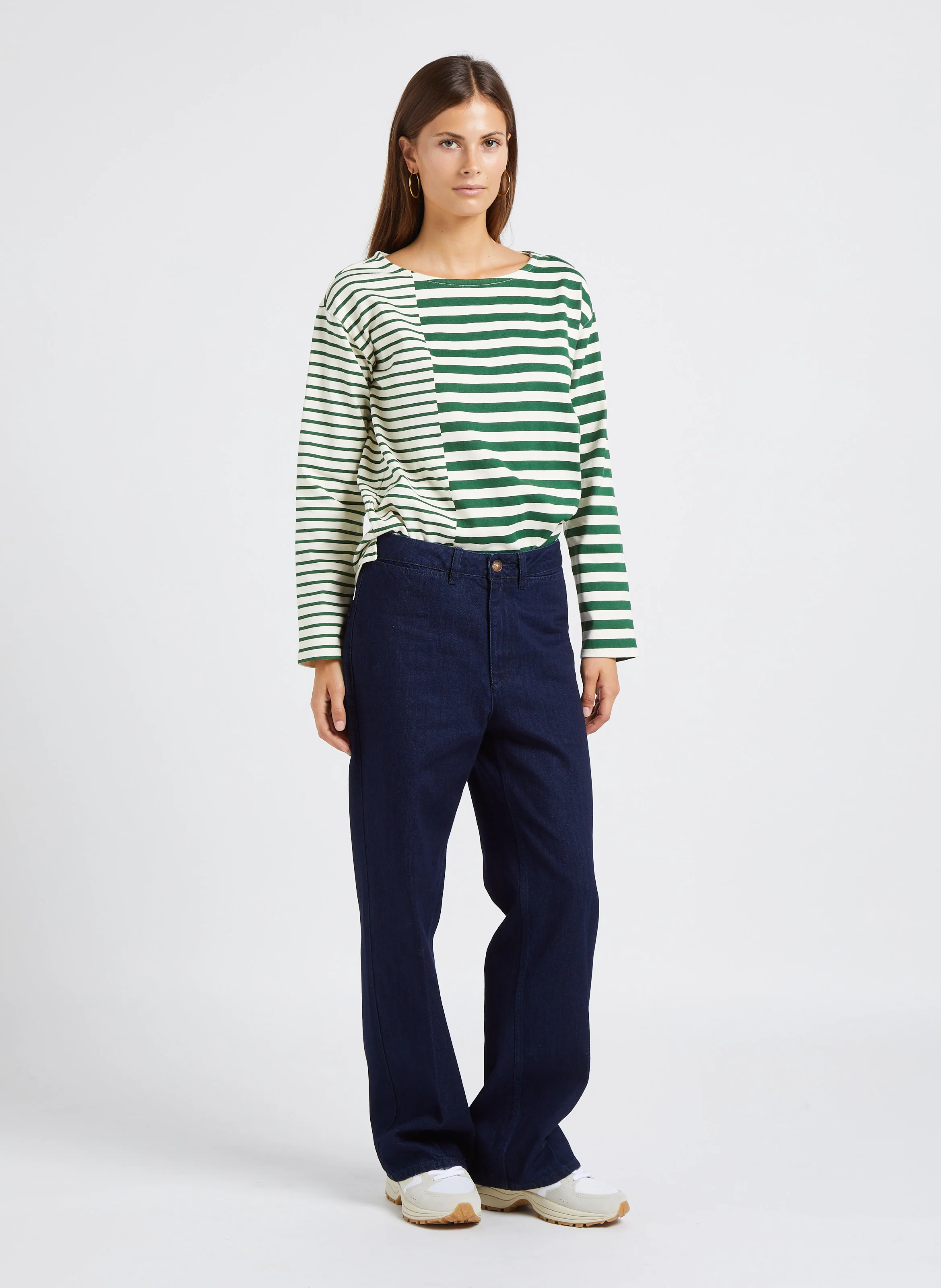 SWANN - Jean droit taille haute en coton | Bleu
