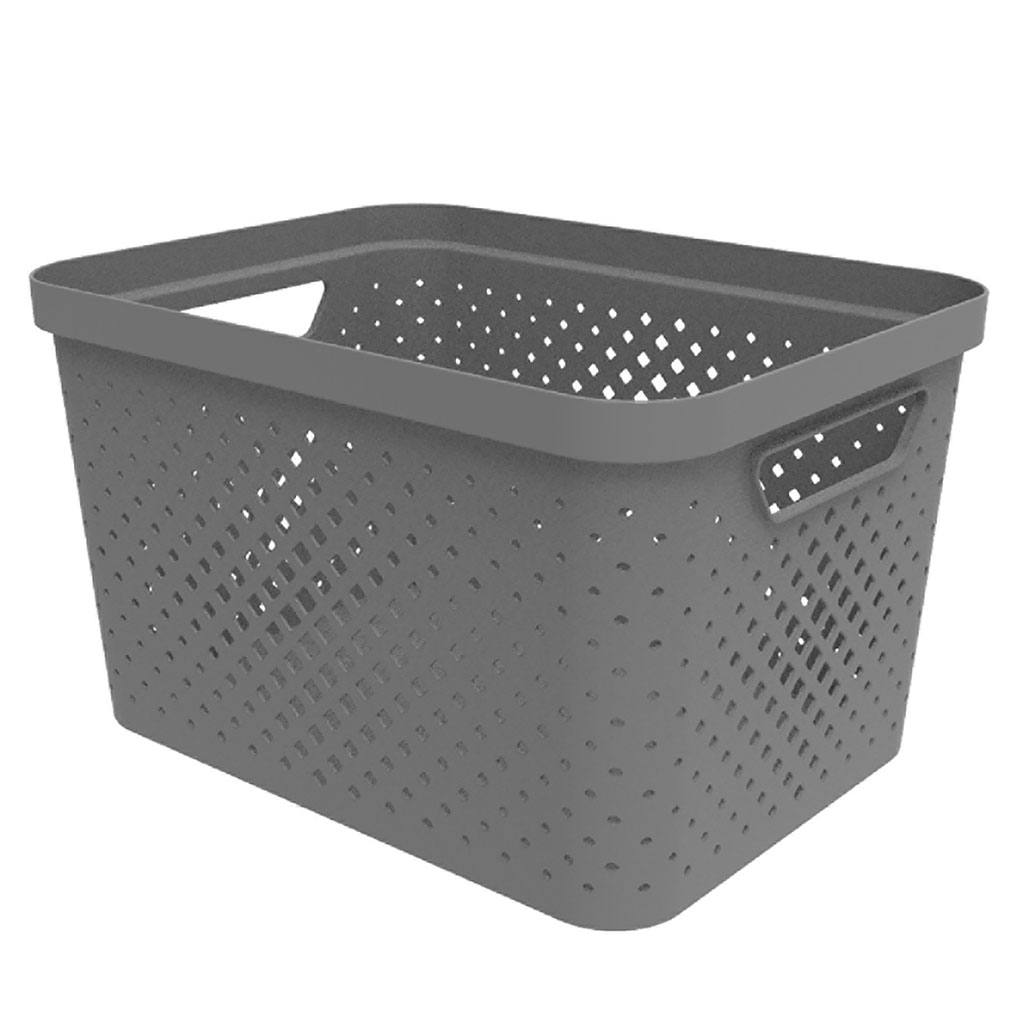 Panier de rangement polypropylène PIXEL gris 16L