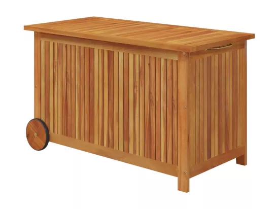 Boîte de rangement de jardin avec roues 90x50x58 cm Bois acacia