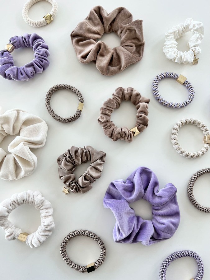 DARK Satin Scrunchie Off White