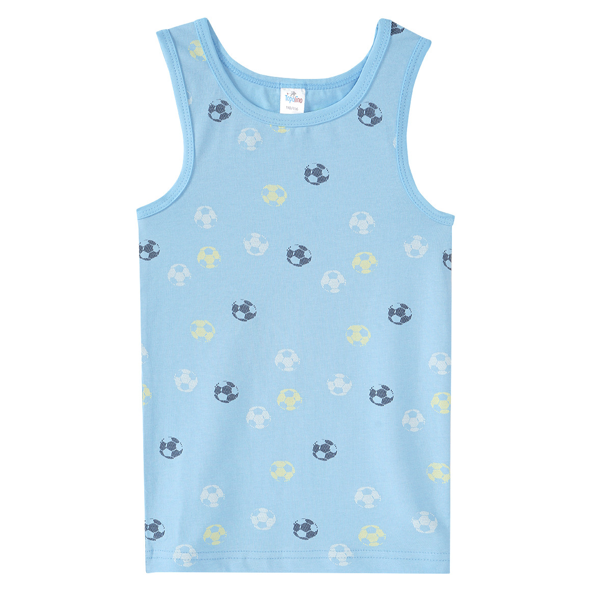 Topolino 3 Jungen Unterhemden mit Bio-Baumwolle hellblau / dunkelblau / creme