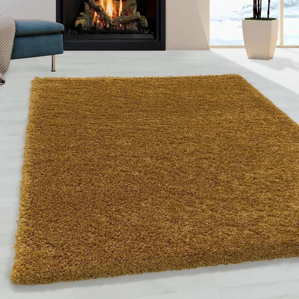 Monaco Soft Shaggy Hoogpolig Vloerkleed Goud - 140x200 CM