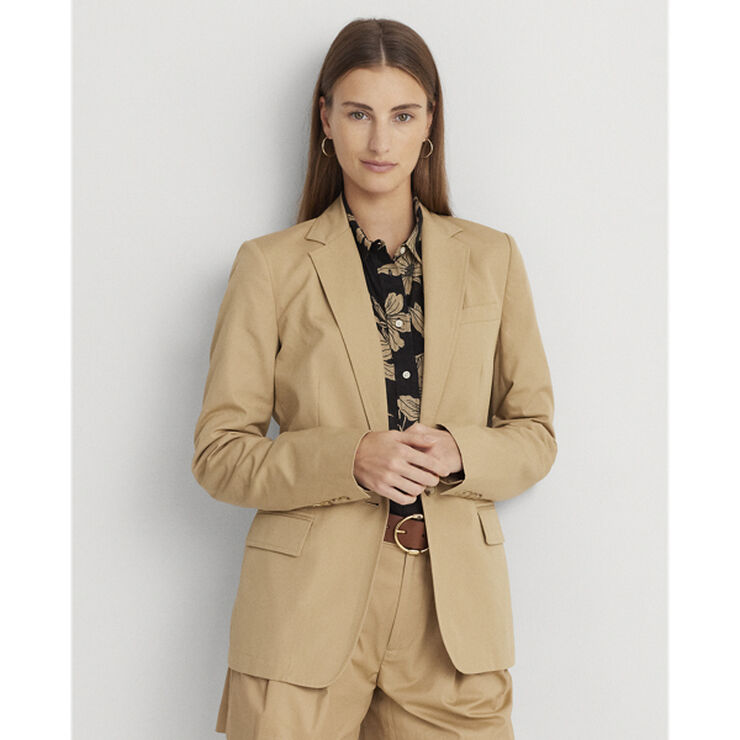 Lauren Ralph Lauren Cotton Twill Blazer Beige