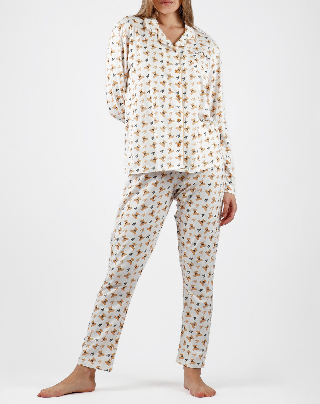 Admas Pyjama Abierto Cute Teddy blanc