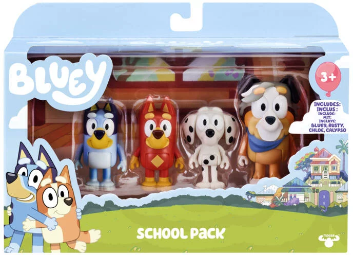 BLUEY LES COPAINS D'ECOLE 4 FIGURINES