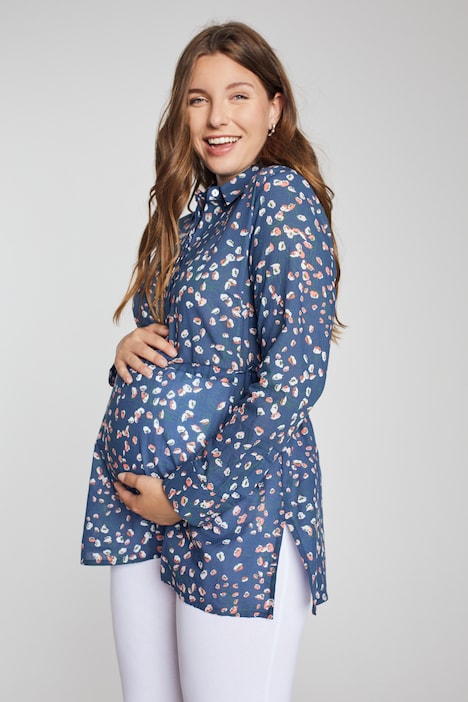 Bellieva-Hemdbluse, Still-Funktion, Langarm, Biobaumwolle, GOTS