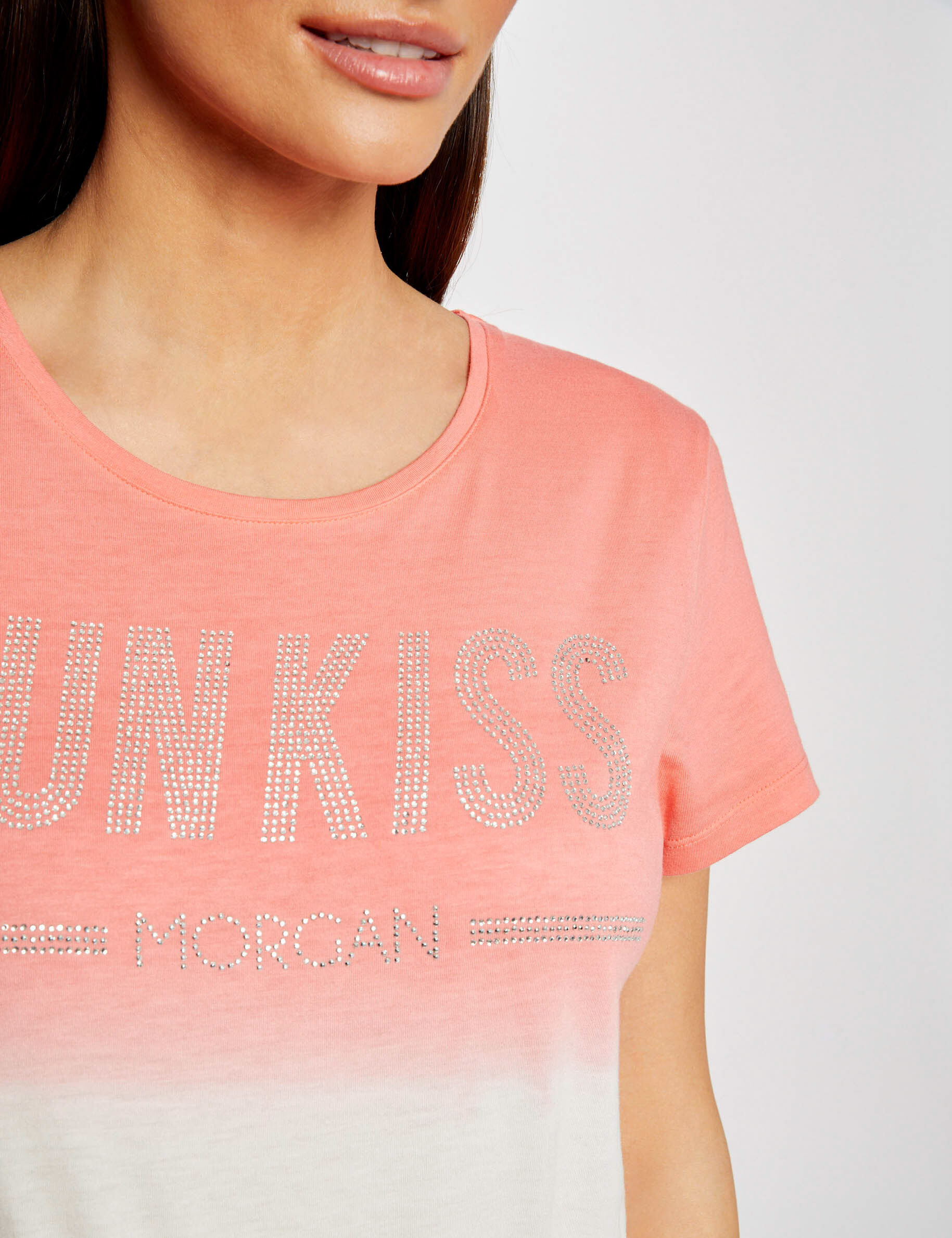 T-shirt manches courtes à inscription multico femme - multico