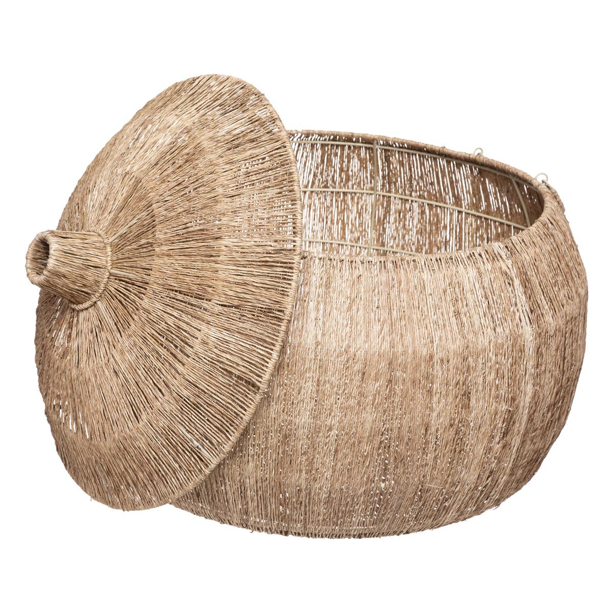 PANIER JUTE BALAYA ROND NATUREL D.44X43CM