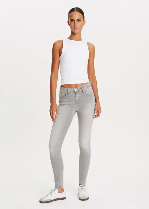 Rose mid rise skinny jeans grijs (GRS.UL)