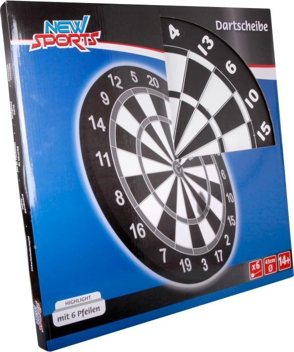 The Toy Company - New Sports Dartboard, mit 6 Pfeilen