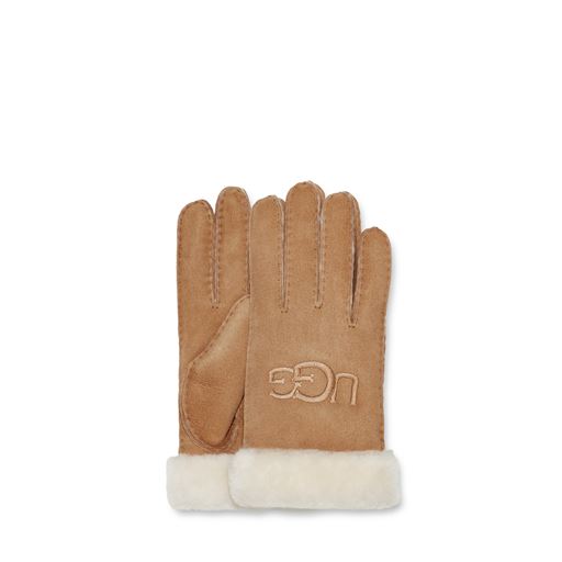 UGG W Emb Handsker, Chestnut, L