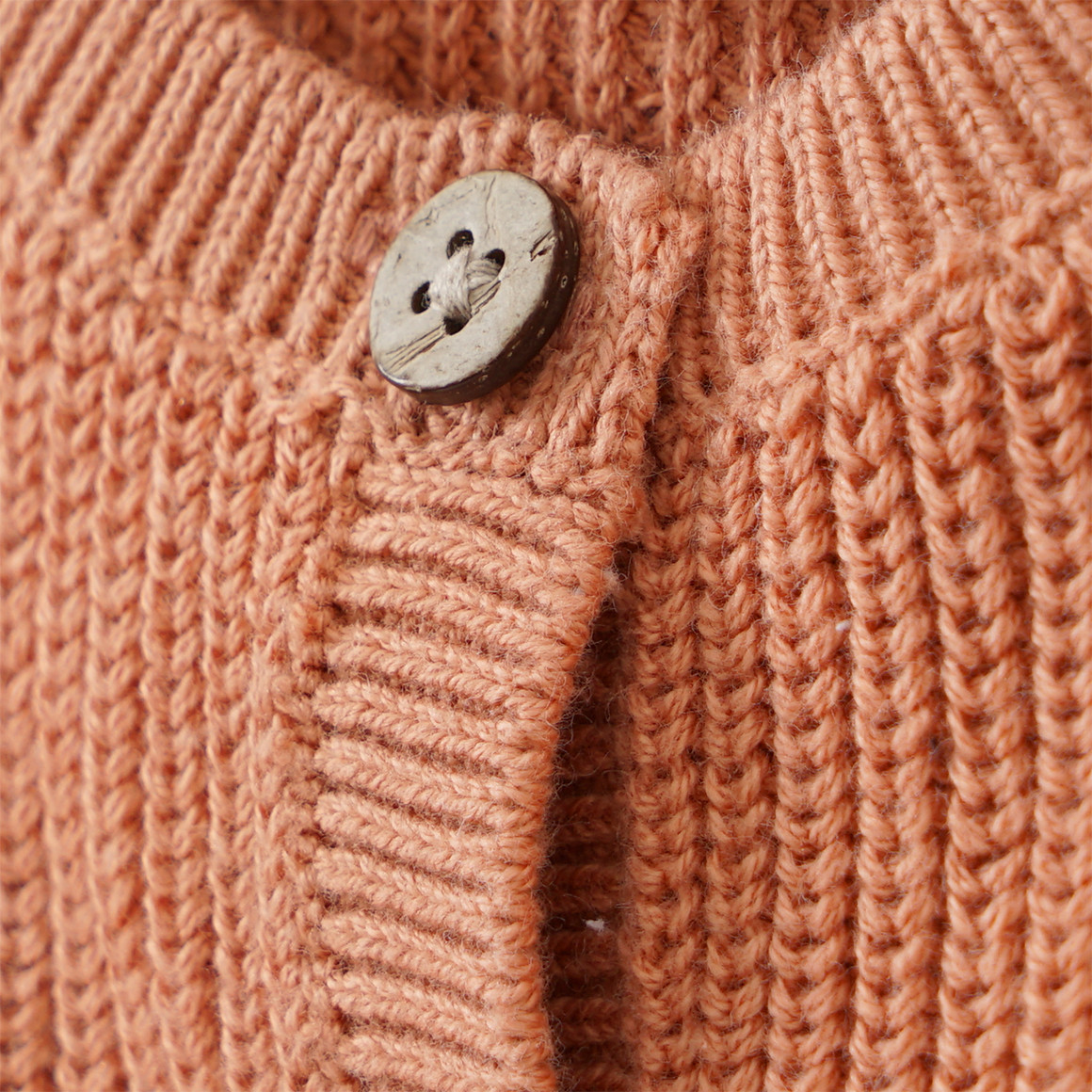Topomini Pure Collection Newborn Strickjacke mit Knopfleiste terracotta