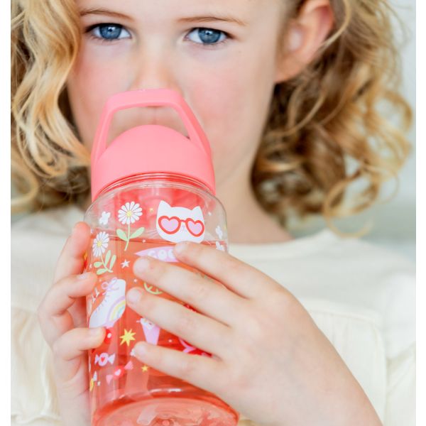A Little Lovely Company Drinkfles - Fun - 450 ml - Koraalroze