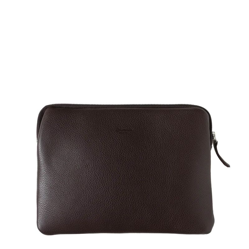 Pochette pour Ipad Guillaume Cuir grainé Terre brunie