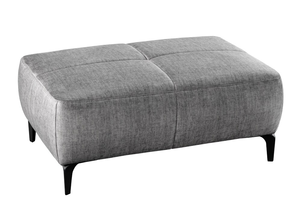 riess-ambiente Hocker MARRAKESCH - 110cm grau Samt mit Ziersteppung