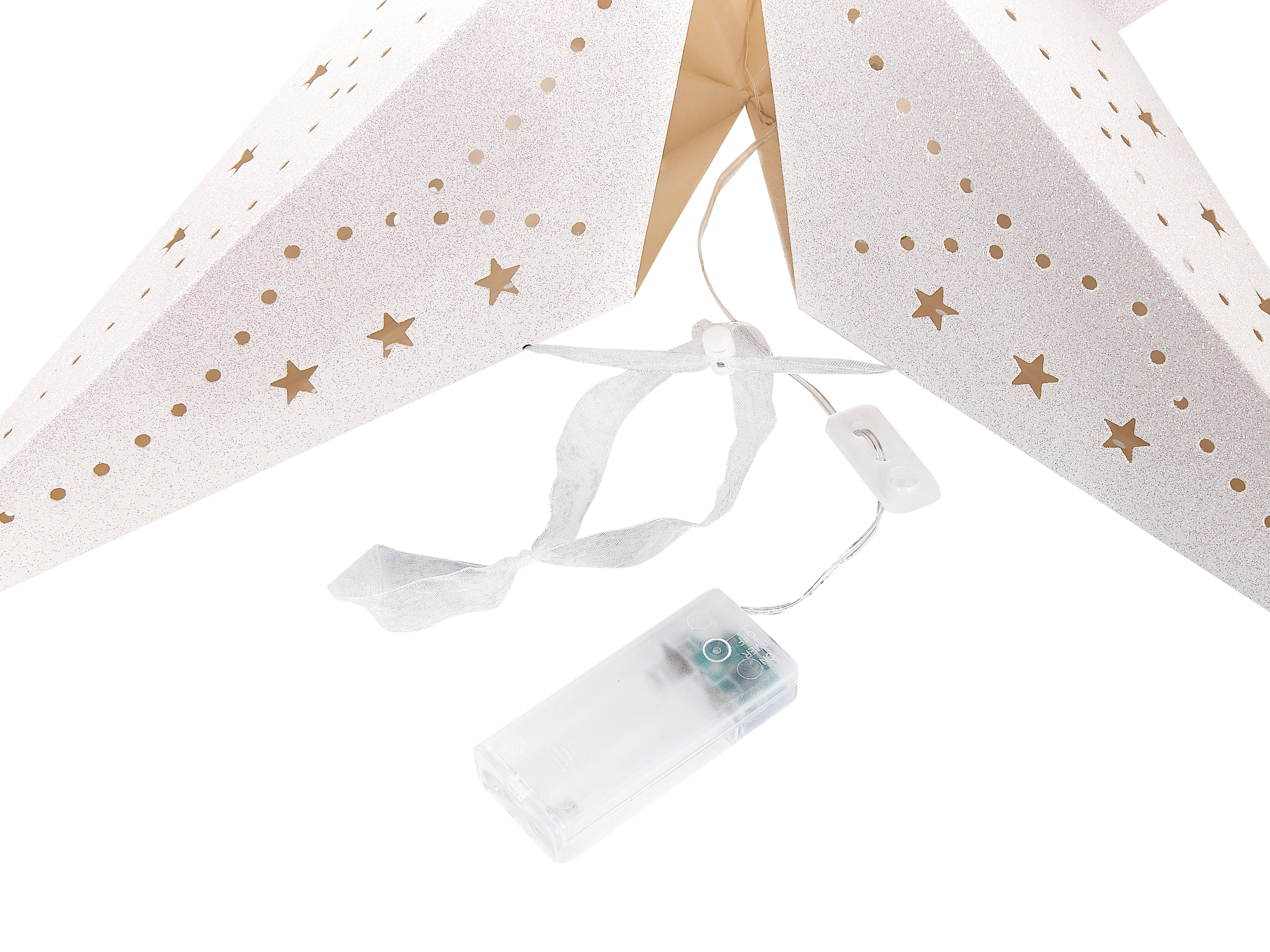 Set van 2 hangende decoraties LED MOTTI Ster 45 cm Wit
