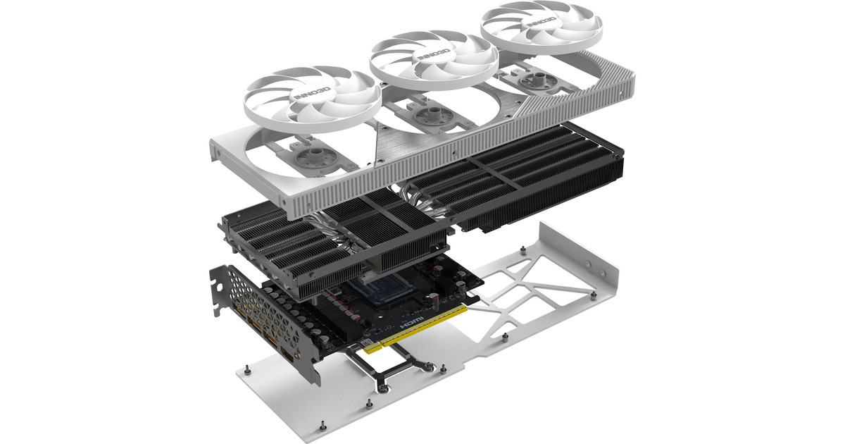 INNO3DGeForce RTX 5080 X3 OC WHITE grafische kaart  (Wit, DLSS 4, 3x DisplayPort, 1x HDMI 2.1, Tweedekans)
