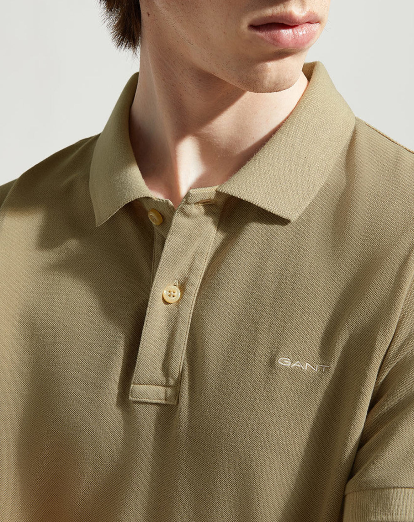 Gant Polo Regular Fit uni Piqué beige