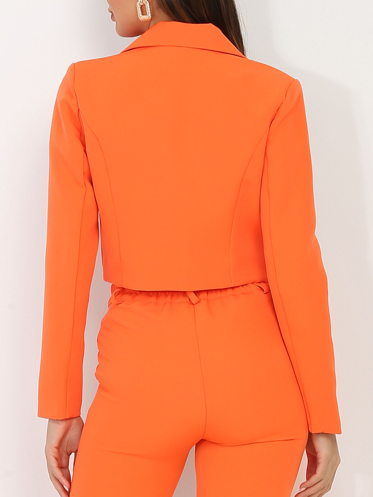 Veste courte oversize à boutons- orange