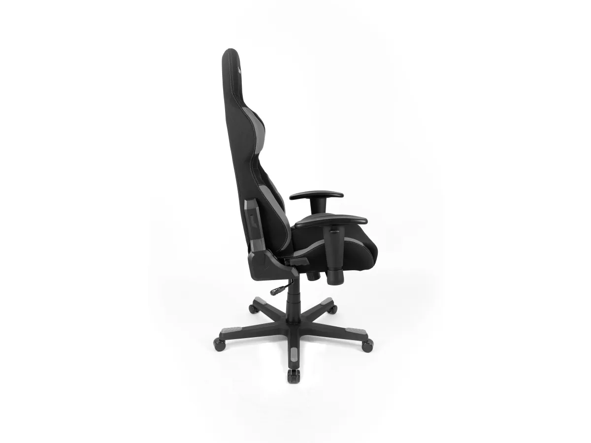 DXRacer Formula Series OH/FD01 - Stol - ergonomisk - høj ryg - armstøtter - T-formet - vippe - drejeled - nylon, polyuretan kunstigt læder, højdensistets støbt skum, stålramme, koldstøbt skum, fabric mesh cover - grå, sort