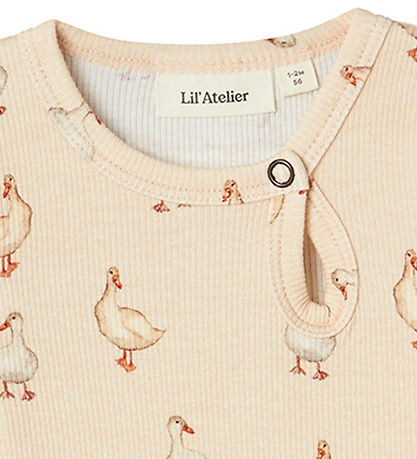 Lil' Atelier Body L/Æ - Rib - NbfGavo - Sand Dollar m. Print