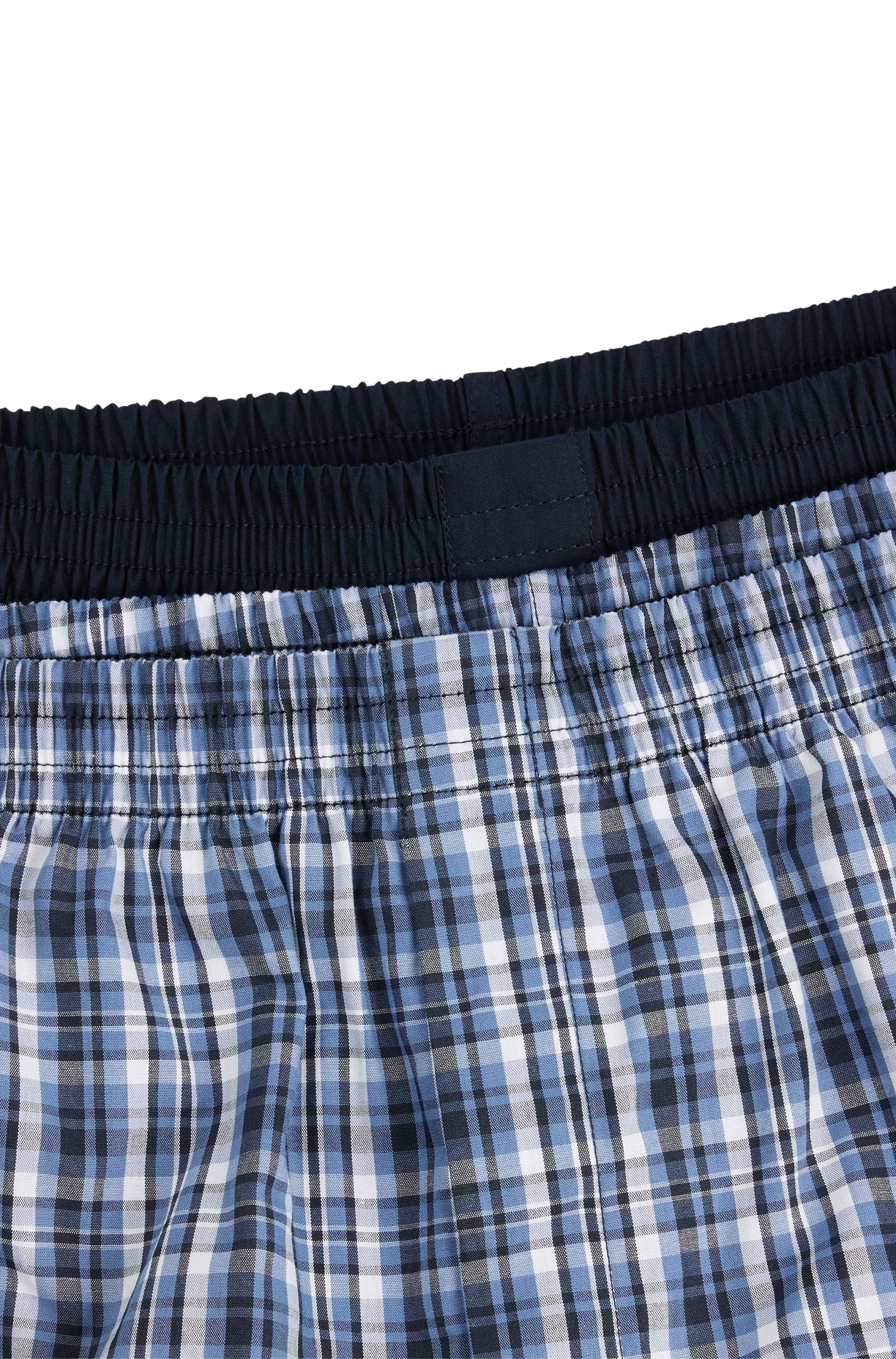 BOSS Preto - Conjunto com dois shorts de pijama em popeline de algodão.
