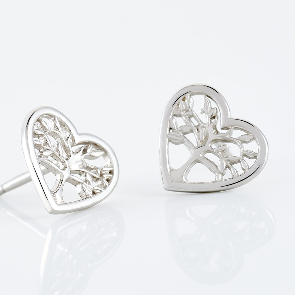 Boucles D'oreilles Pendantes Elwenn Argent Blanc