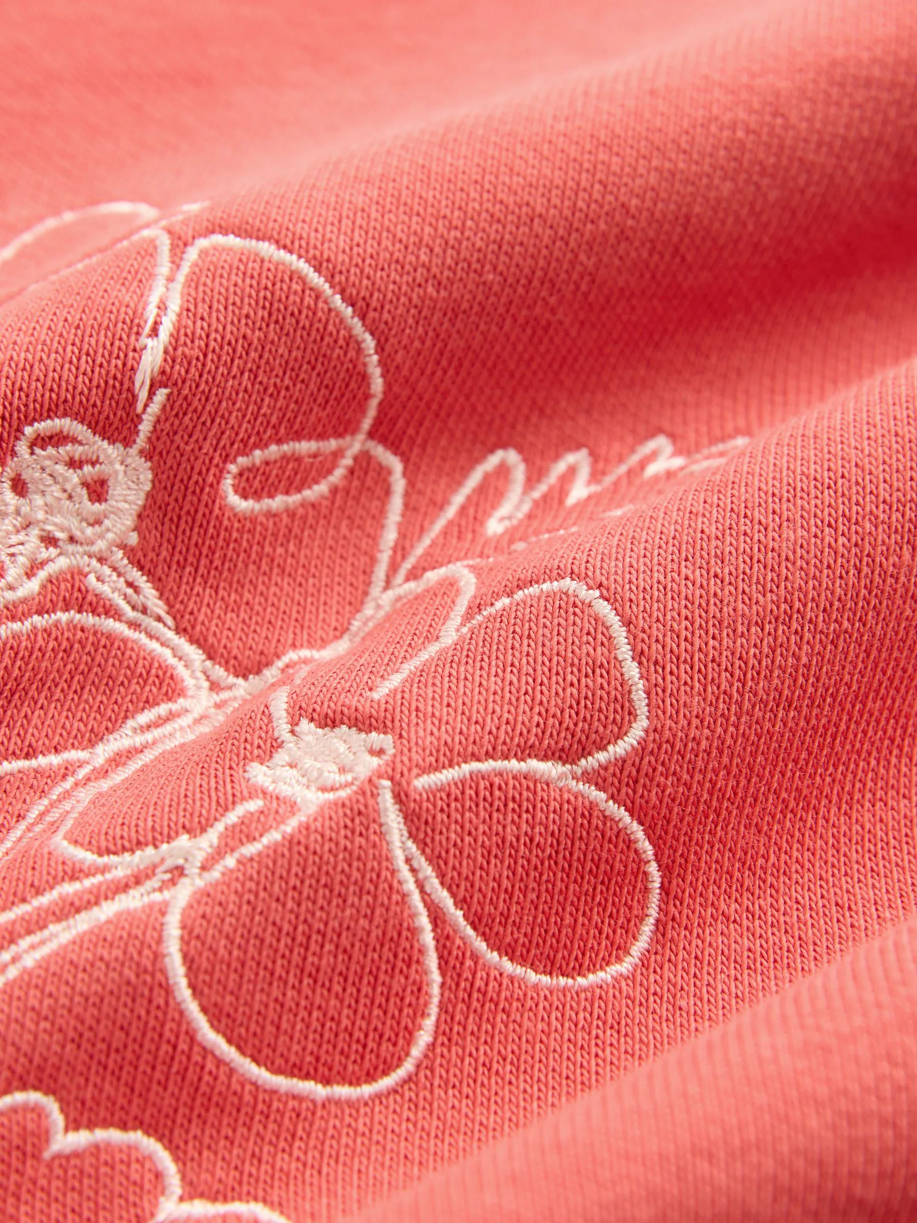 Rood - Officieel gelicenseerd Coca Cola sweatshirt met geborduurde bloemenvaas en Coke fles print, relaxte pasvorm en ronde hals