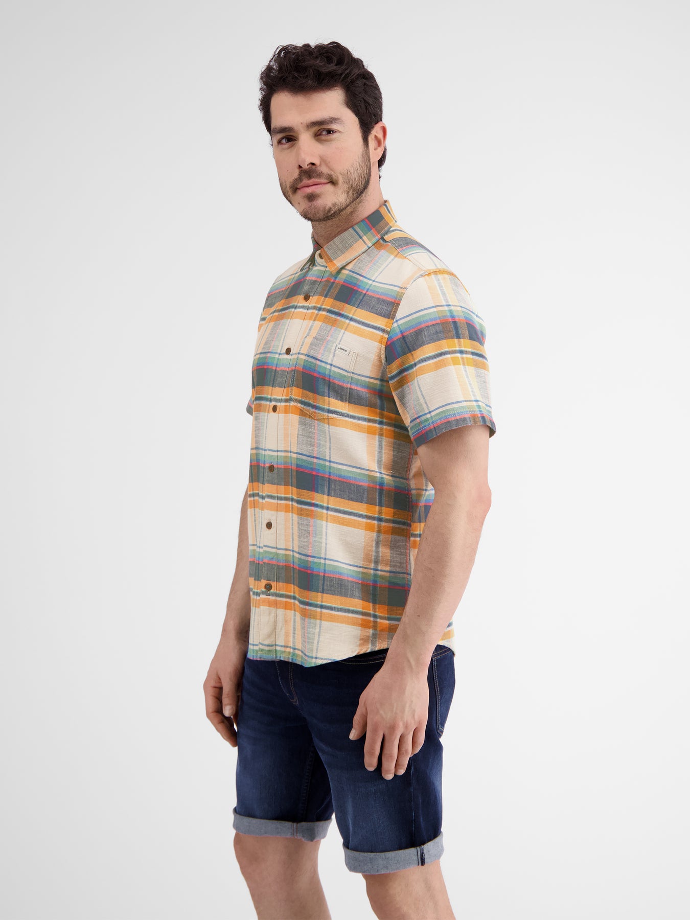 Halbarmhemd mit Karomuster