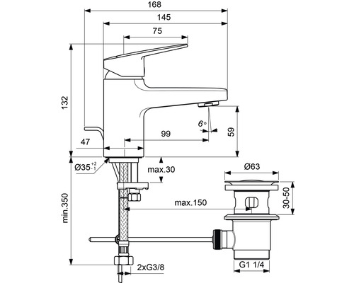 Ideal Standard CERAPLAN chromen wastafelkraan BD204AA
